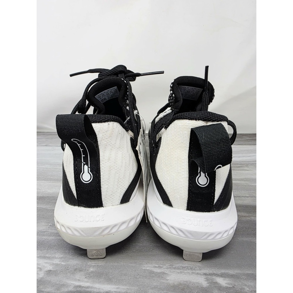 Mens‎ Size 7 Black White Silver Adidas Icon V Bounce Iced Baseball Metal Cleats - Picture 7 of 10